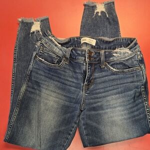 BKE Distressed Ankle Jeans - Blue